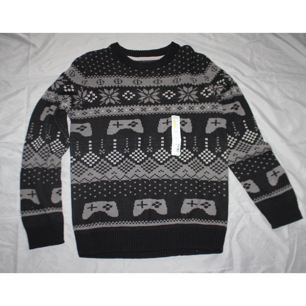 Boys Sonoma gaming Christmas sweater black and gray size XL 18/20